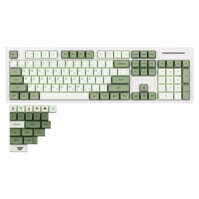 104+20 Matcha PBT Dye-subbed XDA Keycap Set for Mechanical Keyboard GH60 GK61 64 68 84 87 104 108 English/Thai/Japanese/Russian
